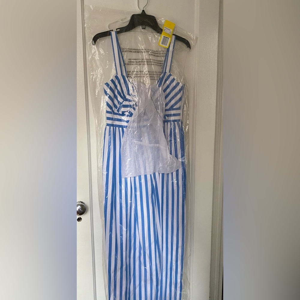 Blue and White Summer Stripe Jumpsuit by Kate Spade New York Size Medium - Picture 7 of 8